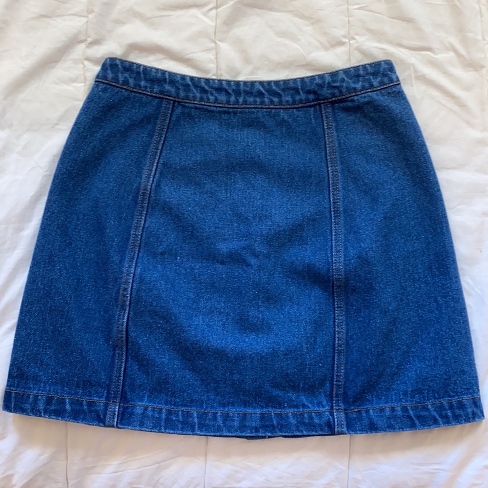 Button Front Jean Skirt - Picture 3 of 4